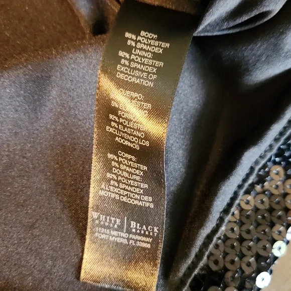 WHITE HOUSE BLACK MARKET SZ XS Poly Spandex Black Sequined Tank Top Blouse Shirt - Picture 5 of 6